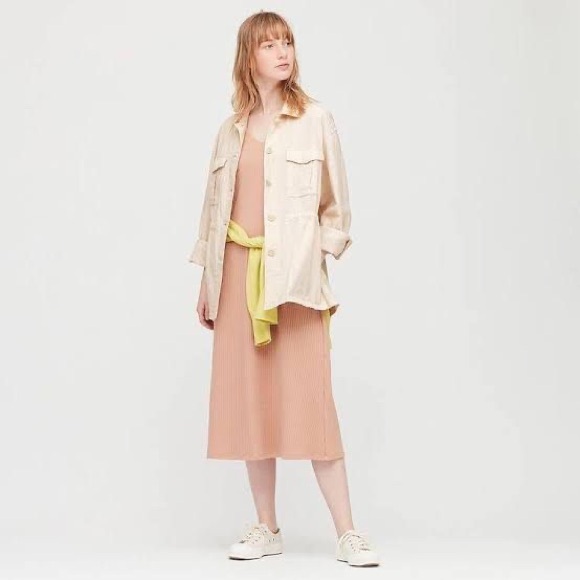 UNIQLO Jacket Shacket size XL cream beige linen cotton UNISEX - Picture 4 of 9